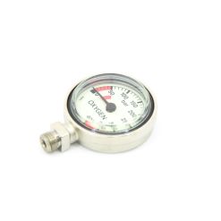 52mm OD White Faced Oxygen compatible Gauge