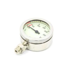 52mm OD white-faced brass tech pressure gauge