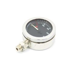 52mm OD black-faced brass tech pressure gauge