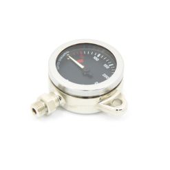 Black-faced 52mm brass tech snap pressure gauge