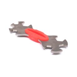 Stainless steel multi-wrench in orange