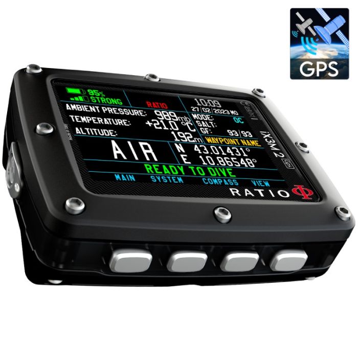 Ratio iX3M 2 GPS Tech air nitrox full trimix CCR gauge 10 gasses