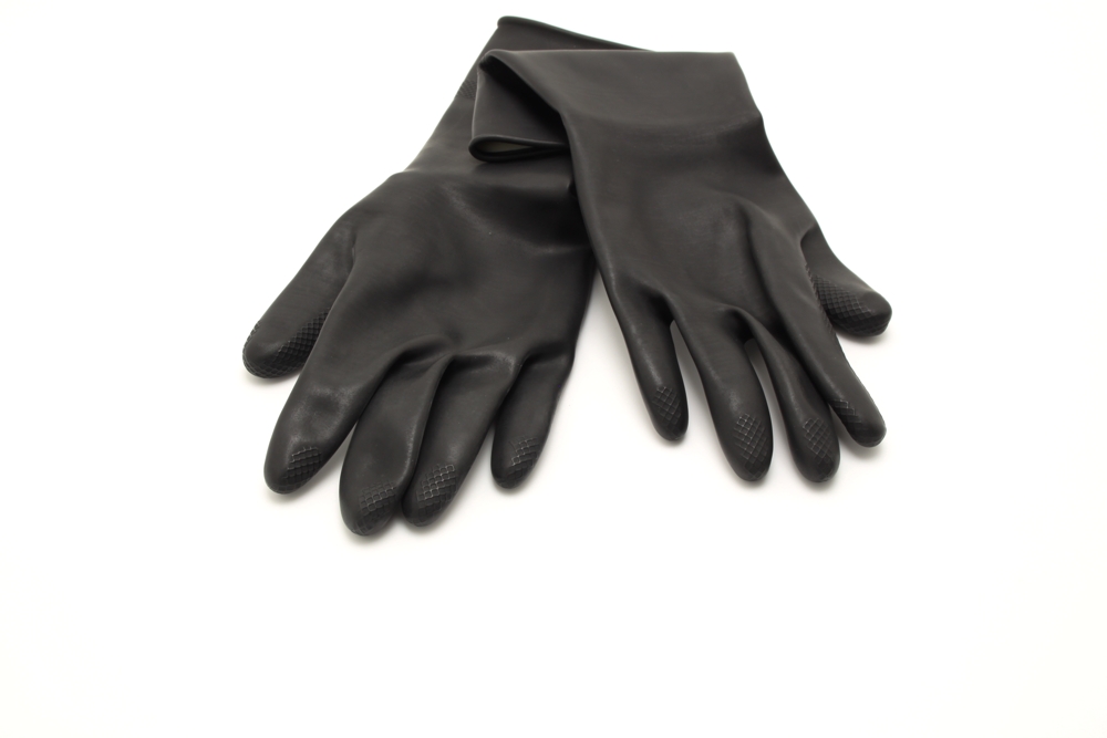 large black rubber gloves