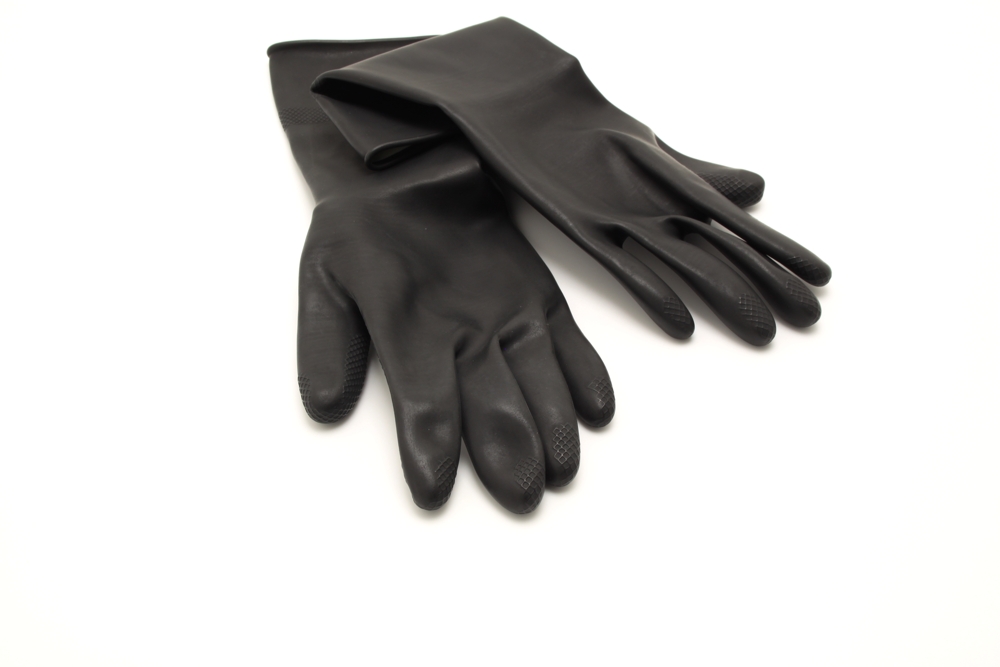 small black rubber gloves