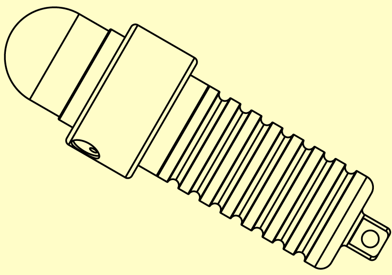 Wireframe representation of the GEN-X Pathfinder diving strobe